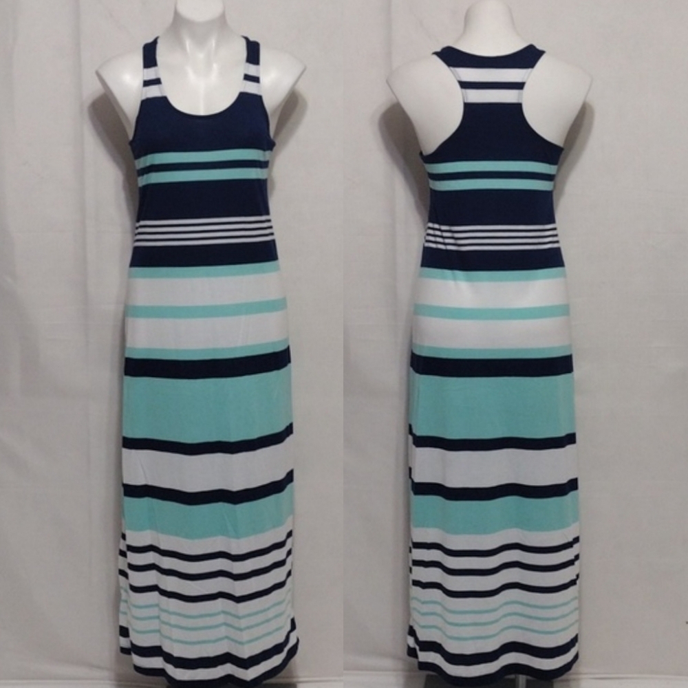 Just Love Striped Racerback Maxi Dress Sleeveless Lightweight Boho Casual Medium